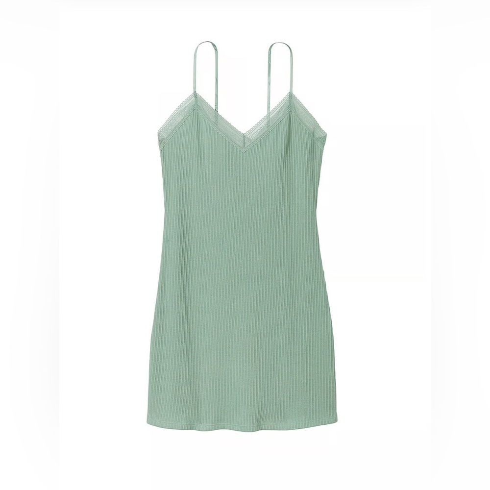 Short pointelle knit nightgown with lace trim Victoria’s Secret